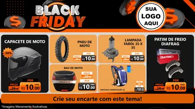 Modelo de TV para TV Horizontal com o tema Black Friday para Moto peças