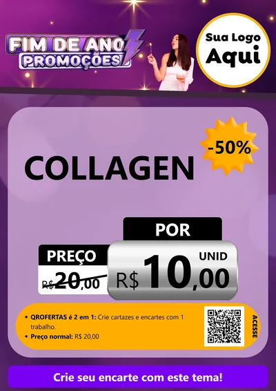 Modelo de Cartaz para Cartaz A4 Vertical com o tema Fim de Ano Promoções para Suplementos alimentares