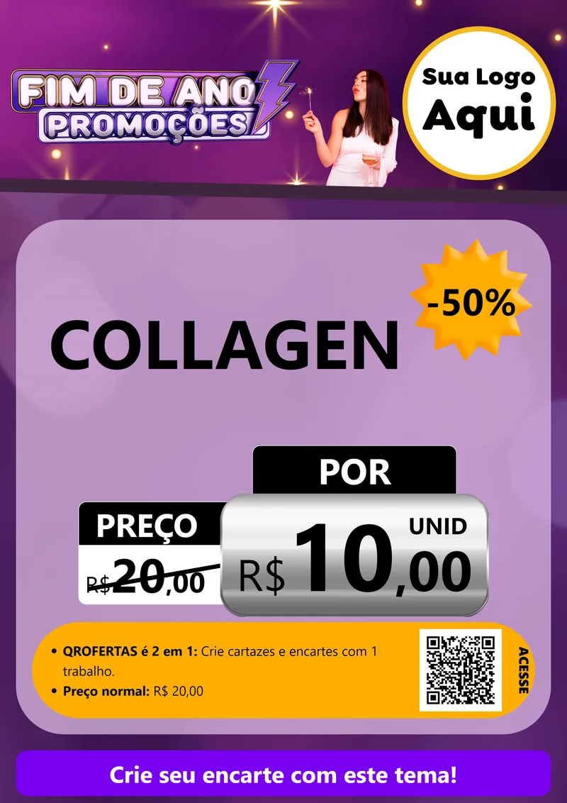 Modelo de Cartaz para Cartaz A4 Vertical com o tema Fim de Ano Promoções para Suplementos alimentares