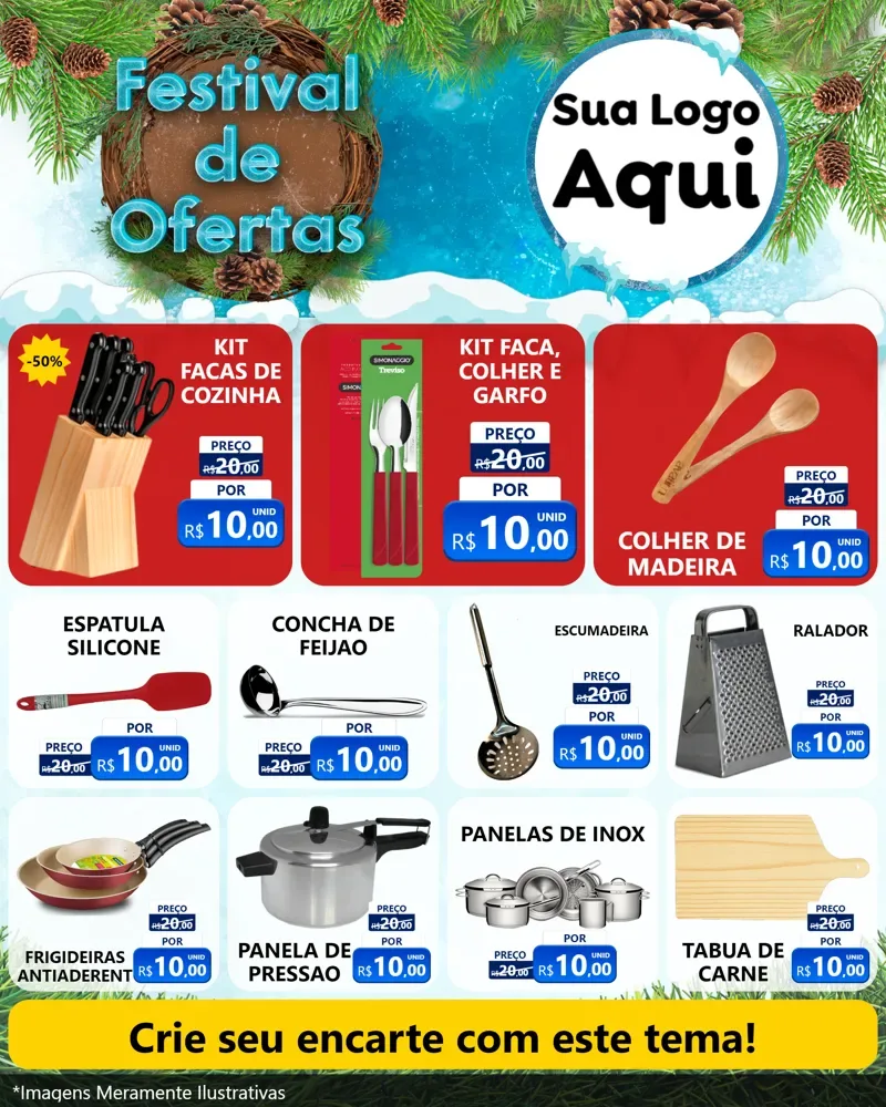 Modelo de Rede Social para Feed Instagram com o tema Festival de Ofertas - Inverno para Utilidades Domésticas