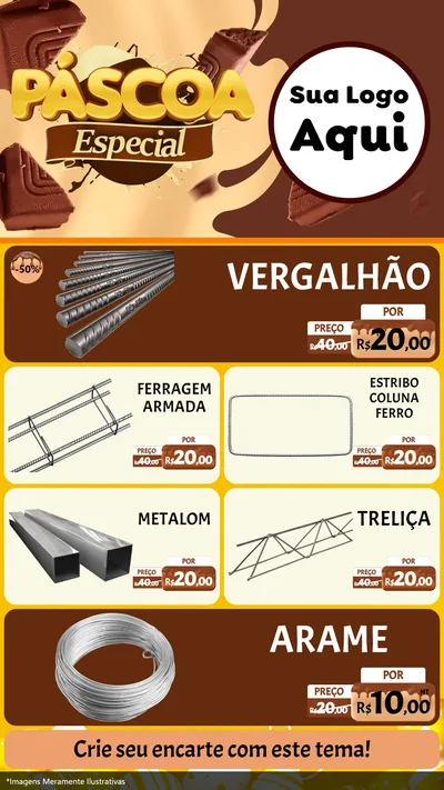Modelo de TV para TV Vertical com o tema Páscoa Especial para Ferragens
