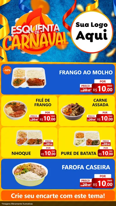 Modelo de TV para TV Vertical com o tema Esquenta de Carnaval para Restaurante
