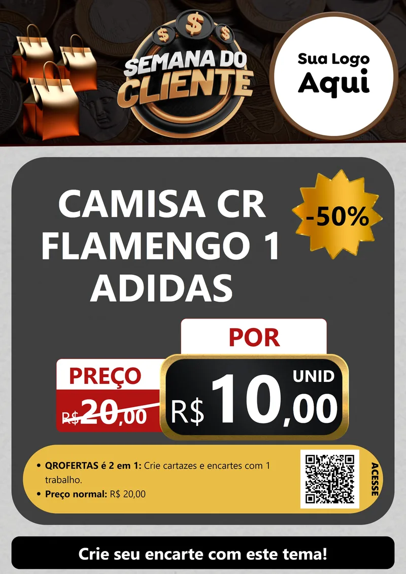 Modelo de Cartaz para Cartaz A4 Vertical com o tema Semana do Cliente para Roupas e acessórios