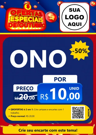 Modelo de Cartaz para Cartaz A4 Vertical com o tema Ofertas Especiais de Outubro para Óticas