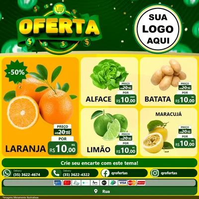 Modelo de Rede Social para Feed Facebook com o tema Oferta para Hortifrúti