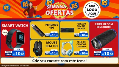 Modelo de TV para TV Horizontal com o tema Semana de Ofertas para Informática