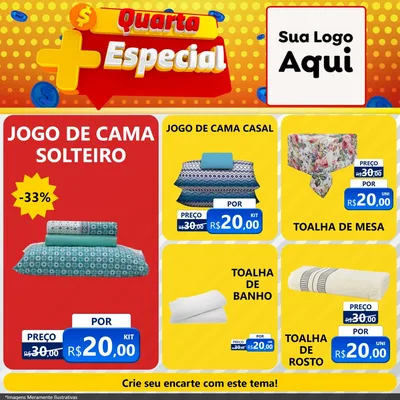 Modelo de Rede Social para Feed Facebook com o tema Quarta Mais Especial para Cama, Mesa e Banho