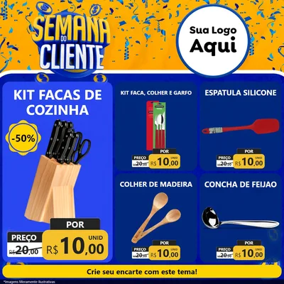 Modelo de Rede Social para Feed Facebook com o tema Semana do Cliente para Utilidades Domésticas