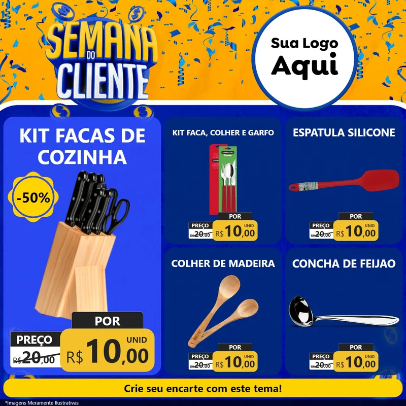 Modelo de Rede Social para Feed Facebook com o tema Semana do Cliente para Utilidades Domésticas
