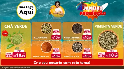 Modelo de TV para TV Horizontal com o tema Janeiro de Promoção para Produtos Naturais
