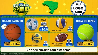 Modelo de TV para TV Horizontal com o tema Proclamação da República para Artigos Esportivos