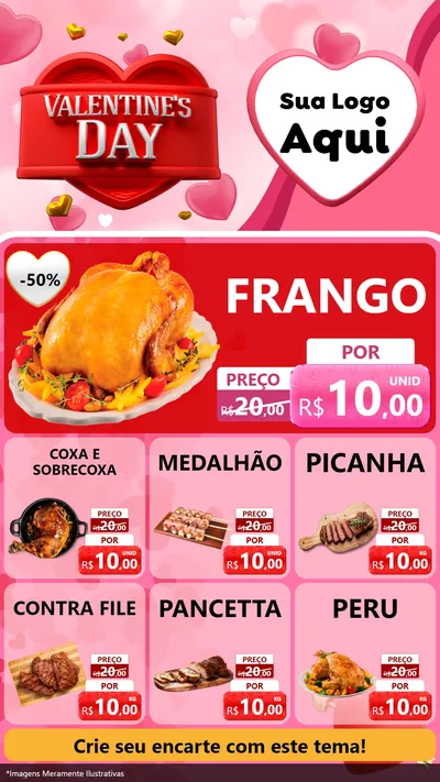 Modelo de Rede Social para Stories com o tema Valentine's Day para Assados