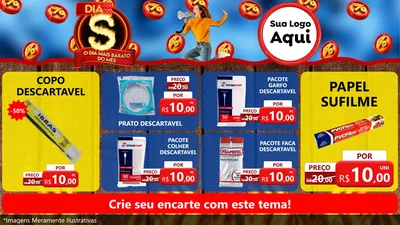 Modelo de TV para TV Horizontal com o tema Dia S - O Dia Mais Barato Do Mês para Embalagens