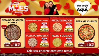 Modelo de TV para TV Horizontal com o tema Semana das Mães Premiada para Pizzaria