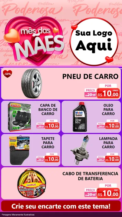 Modelo de TV para TV Vertical com o tema Mês Das Mães para Auto peças