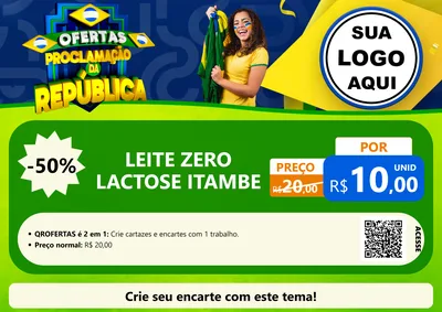 Modelo de Cartaz para Cartaz A4 Horizontal com o tema Ofertas Proclamação da República para Frios e Laticínios