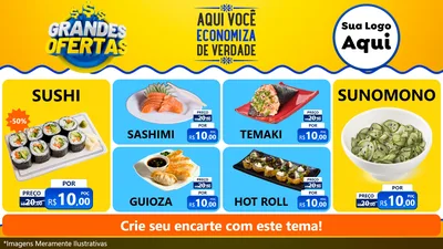 Modelo de TV para TV Horizontal com o tema Grandes Ofertas para Comida japonesa
