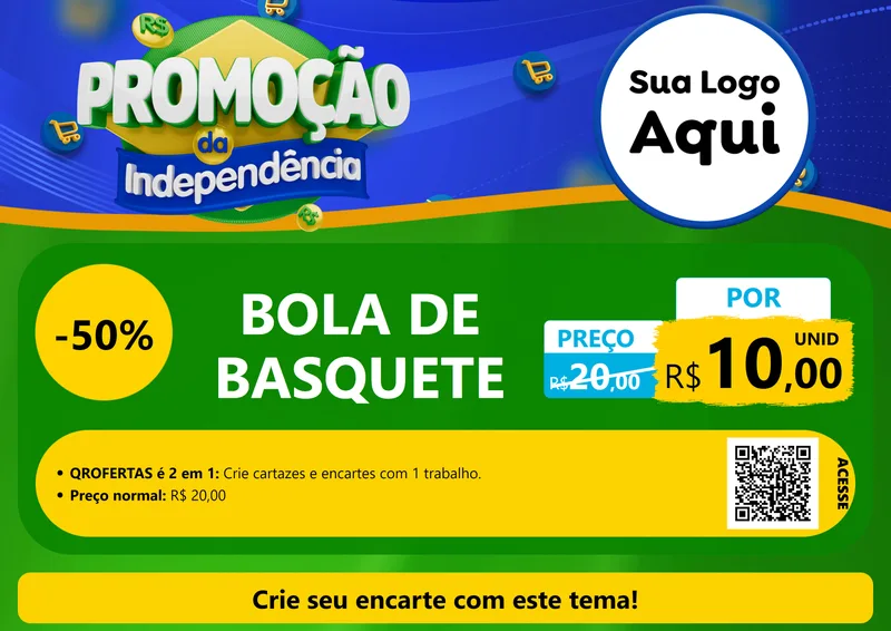 Modelo de Cartaz para Cartaz A4 Horizontal com o tema Promoção da Independência para Artigos Esportivos
