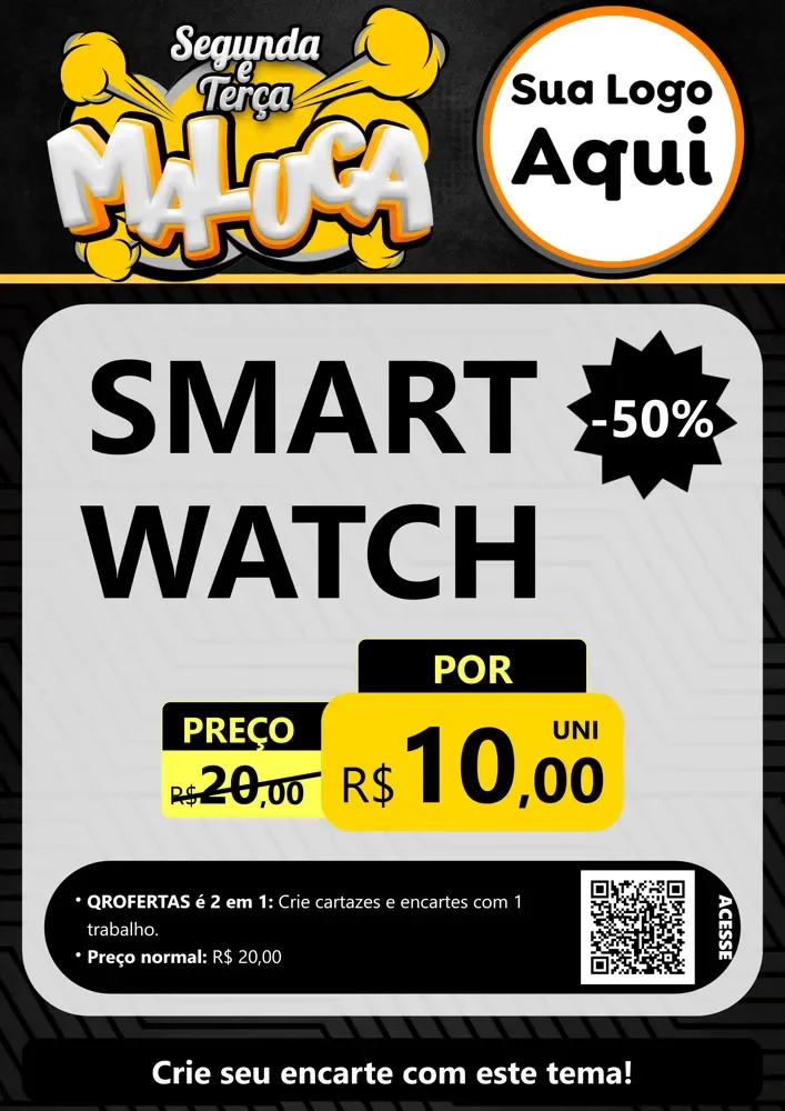 Modelo de Cartaz para Cartaz A4 Vertical com o tema Segunda e Terça Maluca para Informática