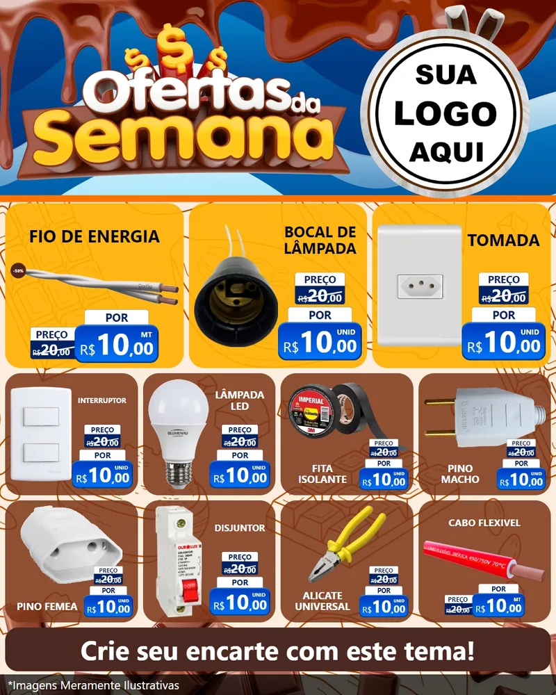 Modelo de Rede Social para Feed Instagram com o tema Ofertas da Semana - Páscoa para Materiais Elétricos