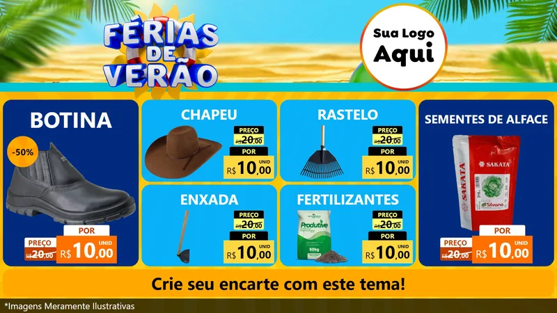Modelo de TV para TV Horizontal com o tema Férias de Verão para Agropecuária