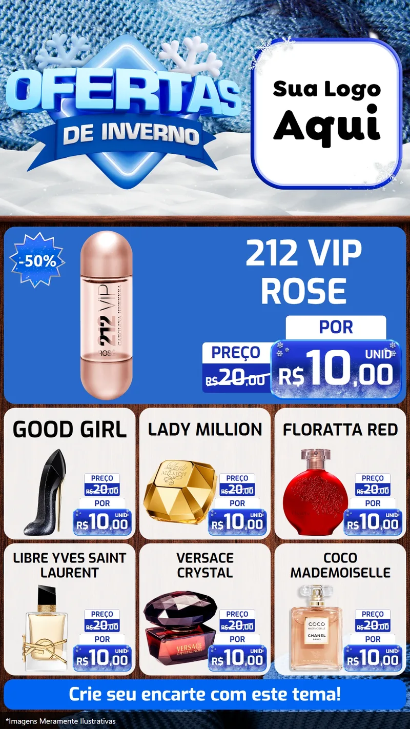Modelo de Rede Social para Stories com o tema Ofertas de Inverno para Perfumes