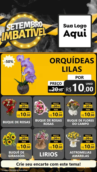 Modelo de Rede Social para Stories com o tema Setembro Imbatível para Floricultura e jardim