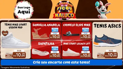 Modelo de TV para TV Horizontal com o tema O Coelho Ficou Maluco - Páscoa para Calçados