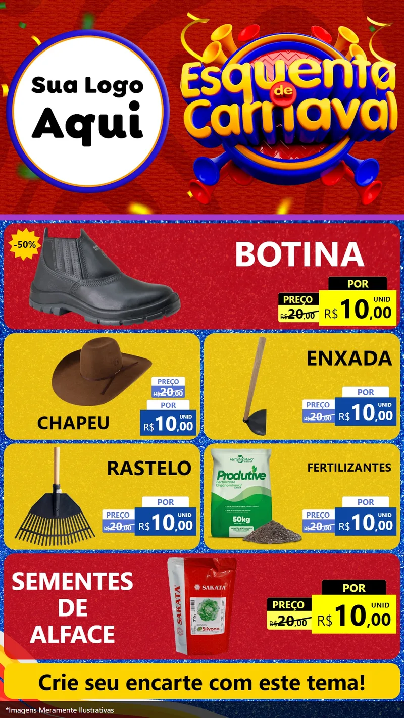 Modelo de TV para TV Vertical com o tema Esquenta de Carnaval para Agropecuária