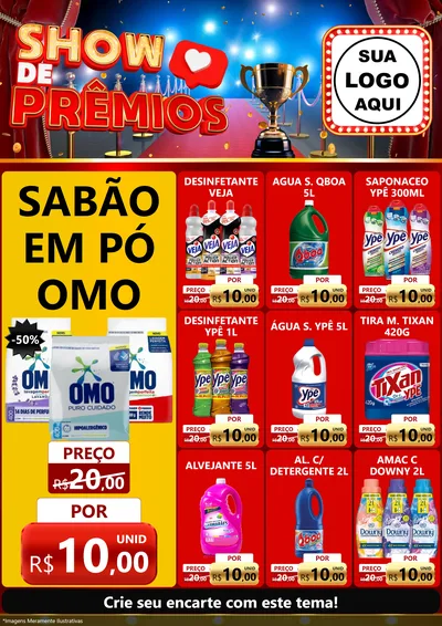 Modelo de Encarte para Encarte A4 Vertical com o tema Show de Prêmios para Produtos de Limpeza