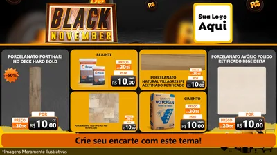 Modelo de TV para TV Horizontal com o tema Black November para Pisos e revestimentos