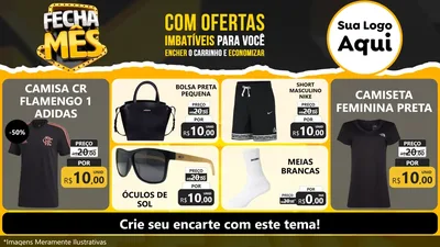 Modelo de TV para TV Horizontal com o tema Fecha Mês para Roupas e acessórios