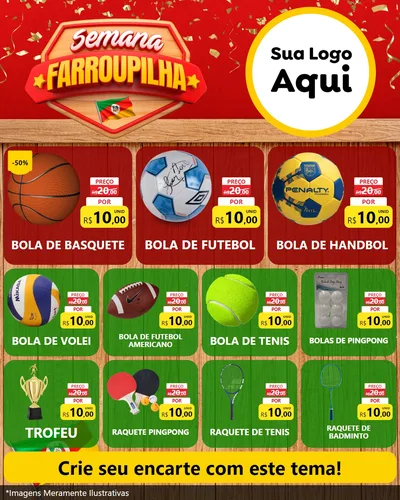 Modelo de Rede Social para Feed Instagram com o tema Semana Farroupilha para Artigos Esportivos