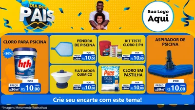 Modelo de TV para TV Horizontal com o tema Dia dos Pais para Produtos para Piscina