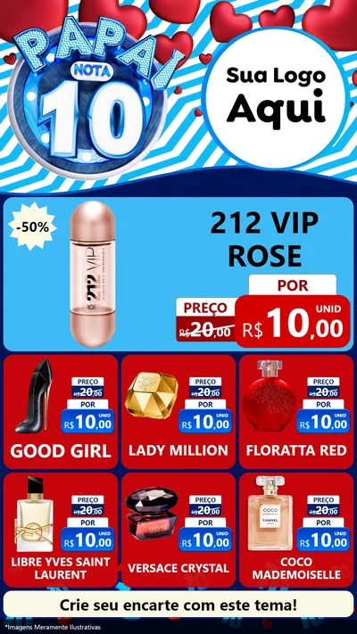 Modelo de Rede Social para Stories com o tema Papai Nota 10 para Perfumes