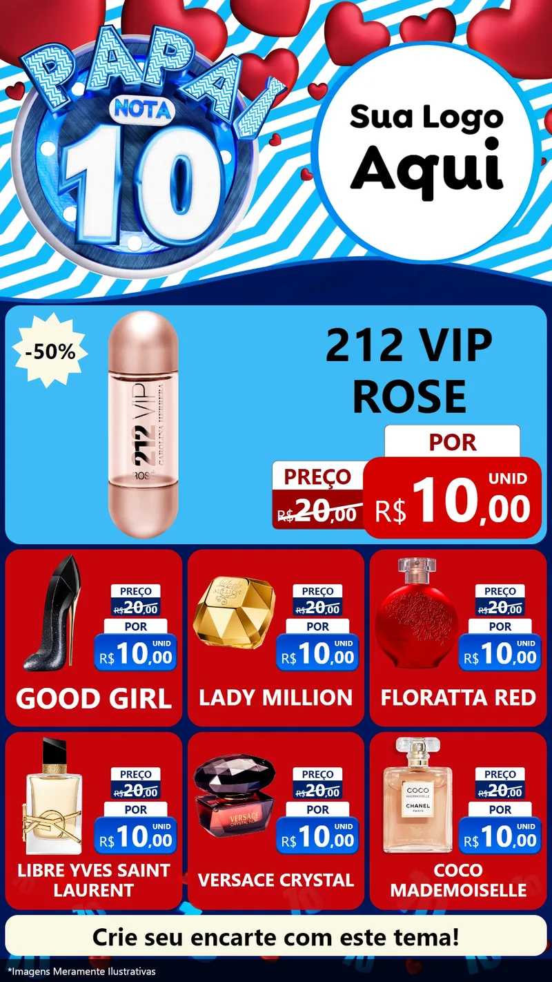 Modelo de Rede Social para Stories com o tema Papai Nota 10 para Perfumes