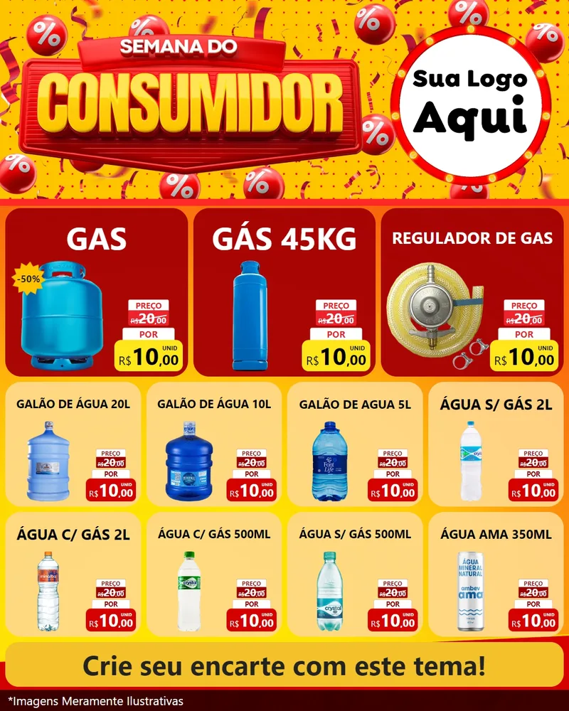 Modelo de Rede Social para Feed Instagram com o tema Semana do Consumidor para Água e gás