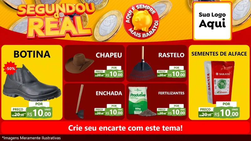 Modelo de TV para TV Horizontal com o tema Segundou do Real para Agropecuária