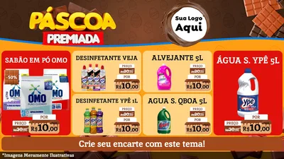Modelo de TV para TV Horizontal com o tema Páscoa Premiada para Produtos de Limpeza