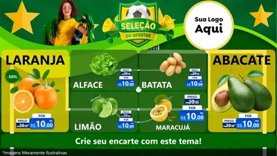 Modelo de TV para TV Horizontal com o tema Seleção de Ofertas - Copa para Hortifrúti