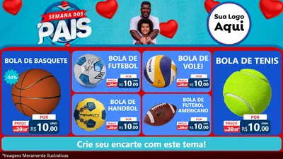 Modelo de TV para TV Horizontal com o tema Semana Dos Pais para Artigos Esportivos
