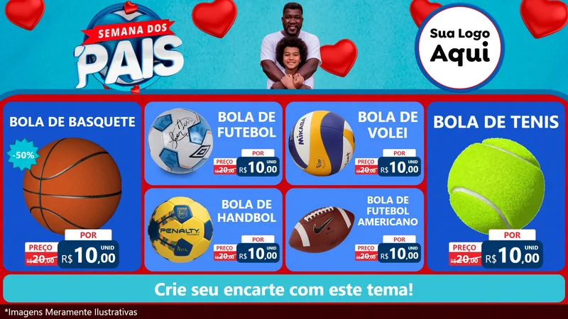 Modelo de TV para TV Horizontal com o tema Semana Dos Pais para Artigos Esportivos