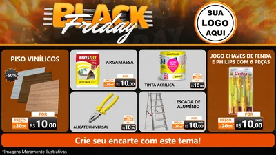 Modelo de TV para TV Horizontal com o tema Black Friday para Material para Construção