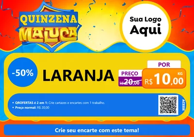 Modelo de Cartaz para Cartaz A4 Horizontal com o tema Quinzena Maluca para Hortifrúti