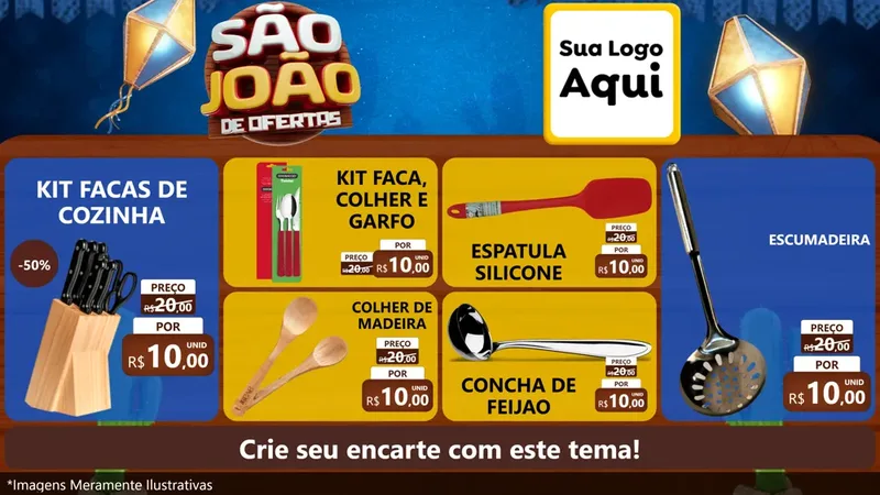 Modelo de TV para TV Horizontal com o tema São João Ofertas Imbatíveis! - Junina para Utilidades Domésticas