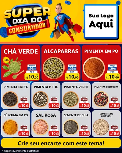 Modelo de Rede Social para Feed Instagram com o tema Super Dia do Consumidor para Produtos Naturais