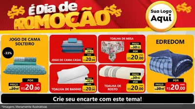 Modelo de TV para TV Horizontal com o tema É Dia De Promoção para Cama, Mesa e Banho