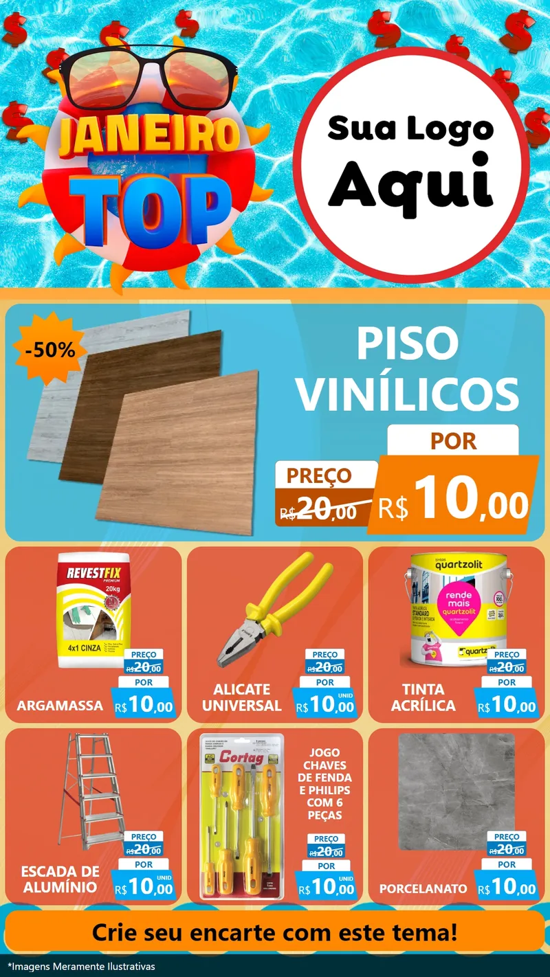 Modelo de Rede Social para Stories com o tema Janeiro Top para Material para Construção