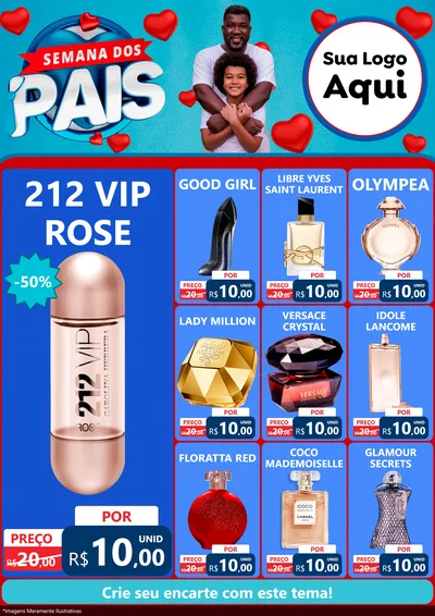 Modelo de Encarte para Encarte A4 Vertical com o tema Semana Dos Pais para Perfumes