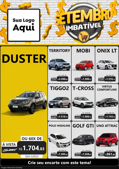 Modelo de Encarte para Encarte A4 Vertical com o tema Setembro Imbatível para Concessionaria de Carros